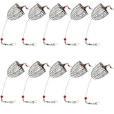 Close-up of NA 10PCS carp fishing bait trap cage in stainless steel, 3.5 cm diameter